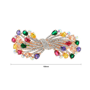 Ribbon Hairpin with Colored Austrian Element Crystals