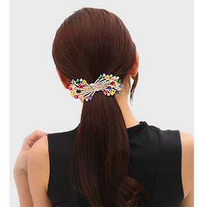 Ribbon Hairpin with Colored Austrian Element Crystals