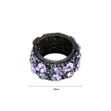 Load image into Gallery viewer, Simple Round Hairpin with Purple Austrian Element Crystals