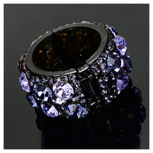 Load image into Gallery viewer, Simple Round Hairpin with Purple Austrian Element Crystals