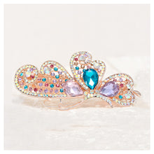 Load image into Gallery viewer, Butterfly Hairpin with Blue Austrian Element Crystals