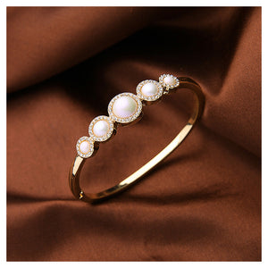 Fashion Bangle with White Austrian Element Crystals