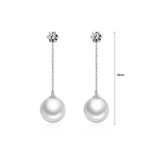 Load image into Gallery viewer, Elegant 925 Sterling Silver Earrings with White Cubic Zircon and Fashion Pearls