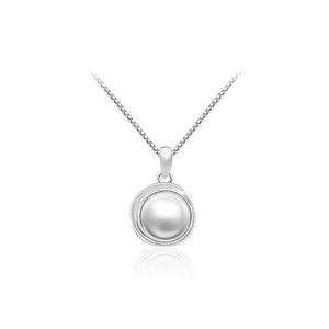 925 Sterlingsilver Pendant with Fashion Pearl and Necklace