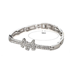 Blinking Puppy Bracelet with White Austrian Element Crystal