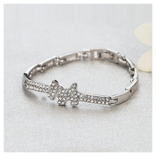 Load image into Gallery viewer, Blinking Puppy Bracelet with White Austrian Element Crystal