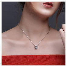 Load image into Gallery viewer, 925 Sterling Silver Bear Pendant with White Cubic Zircon and Necklace - Glamorousky