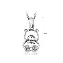 Load image into Gallery viewer, 925 Sterling Silver Bear Pendant with Austrian Element Crystal and Necklace - Glamorousky