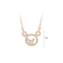 Load image into Gallery viewer, 925 Plated Rose Gold Bear Necklace with White Austrian Element Crystal - Glamorousky