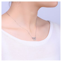 Load image into Gallery viewer, 925 Sterling Silver Bear Necklace with White Austrian Element Crystal