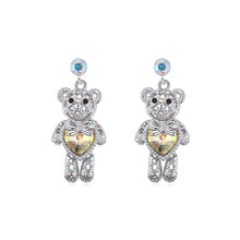 Load image into Gallery viewer, Cute Bear Earrings with Colorful Austrian Element Crystal