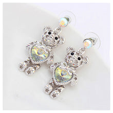 Load image into Gallery viewer, Cute Bear Earrings with Colorful Austrian Element Crystal