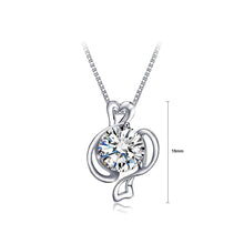 Load image into Gallery viewer, 925 Sterling Silver Twelve Horoscope Pisces Pendant with White Cubic Zircon and Necklace