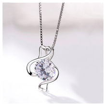 Load image into Gallery viewer, 925 Sterling Silver Twelve Horoscope Pisces Pendant with White Cubic Zircon and Necklace