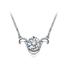 Load image into Gallery viewer, 925 Sterling Silver Twelve Horoscope Aries Necklace with White Cubic Zircon
