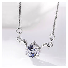 Load image into Gallery viewer, 925 Sterling Silver Twelve Horoscope Aries Necklace with White Cubic Zircon