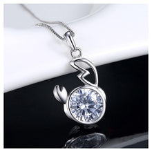 Load image into Gallery viewer, 925 Sterling Silver Twelve Horoscope Cancer Pendant with White Cubic Zircon and Necklace
