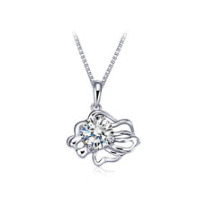 Load image into Gallery viewer, 925 Sterling Silver Twelve Horoscope Leo Pendant with White Cubic Zircon and Necklace