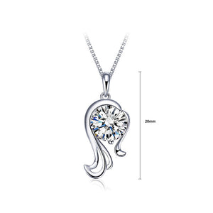 925 Sterling Silver Twelve Horoscope Virgo Pendant with White Cubic Zircon and Necklace