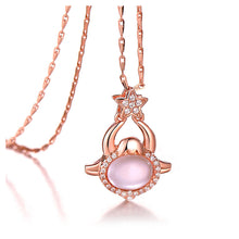 Load image into Gallery viewer, Plated Rose Gold Twelve Horoscope Capricorn Pendant with White Cubic Zircon and Necklace