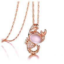 Load image into Gallery viewer, Plated Rose Gold Twelve Horoscope Scorpio Pendant with White Cubic Zircon and Necklace