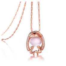 Load image into Gallery viewer, Plated Rose Gold Twelve Horoscope Virgo Pendant with White Cubic Zircon and Necklace