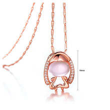 Load image into Gallery viewer, Plated Rose Gold Twelve Horoscope Virgo Pendant with White Cubic Zircon and Necklace