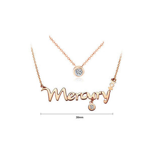 Twelve Horoscope Virgo Stainless Steel Necklace with White Austrian Element Crystal