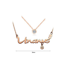 Load image into Gallery viewer, Twelve Horoscope Aquarius Stainless Steel Necklace with White Austrian Element Crystal