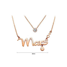 Load image into Gallery viewer, Twelve Horoscope Aries Stainless Steel Necklace with White Austrian Element Crystal