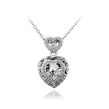 Load image into Gallery viewer, Fashion Heart Pendant with White Austrian Element Crystal and Necklace