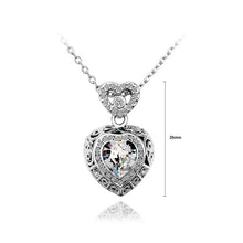 Load image into Gallery viewer, Fashion Heart Pendant with White Austrian Element Crystal and Necklace