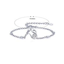 Load image into Gallery viewer, 925 Sterling Silver Twelve Horoscope Aquarius Bracelet with White Cubic Zircon