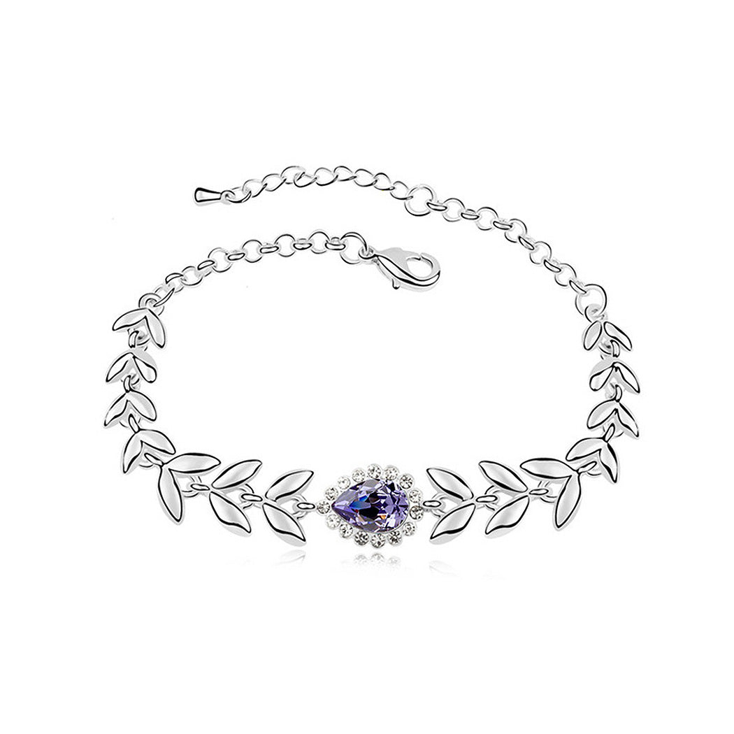 Fashion Horoscope Bracelet with Purple Austrian Element Crystal