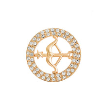 Load image into Gallery viewer, Elegant Sagittarius Brooch with White Austrian Element Crystal