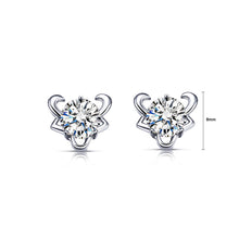 Load image into Gallery viewer, 925 Sterling Silver Twelve Horoscope Taurus Stud Earrings with White Cubic Zircon
