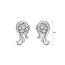 Load image into Gallery viewer, 925 Sterling Silver Twelve Horoscope Virgo Stud Earrings with White Cubic Zircon