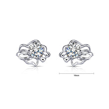 Load image into Gallery viewer, 925 Sterling Silver Twelve Horoscope Leo Stud Earrings with White Cubic Zircon
