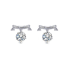 Load image into Gallery viewer, 925 Sterling Silver Twelve Horoscope Libra Stud Earrings with White Cubic Zircon