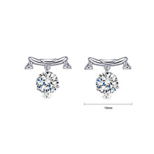 Load image into Gallery viewer, 925 Sterling Silver Twelve Horoscope Libra Stud Earrings with White Cubic Zircon