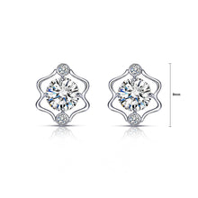 Load image into Gallery viewer, 925 Sterling Silver Twelve Horoscope Gemini Stud Earrings with White Cubic Zircon