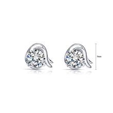 Load image into Gallery viewer, 925 Sterling Silver Twelve Horoscope Capricorn Stud Earrings with White Cubic Zircon