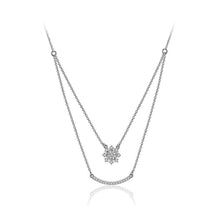Load image into Gallery viewer, Simple 925 Sterling Silver Snowflakes Necklace with White Austrian Element Crystal