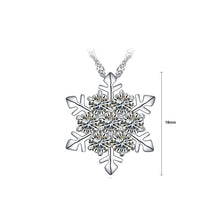 Load image into Gallery viewer, Flashing Snowflakes Pendant with White Cubic Zircon and Necklace