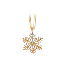 Load image into Gallery viewer, Fashion Snowflake Pendant with White Austrian Element Crystal and Necklace