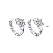 Load image into Gallery viewer, 925 Sterling Silver Snowflake Earrings with White Austrian Element Crystal
