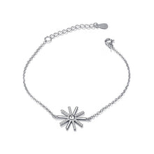 Load image into Gallery viewer, 925 Sterling Silver Snowflake Bracelet with White Austrian Element Crystal