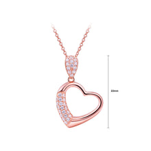 Load image into Gallery viewer, 925 Sterling Silver Heart Pendant with White Austrian Element Crystal and Necklace
