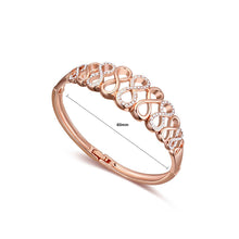 Load image into Gallery viewer, Fashion Plated Rose Gold Bangle with White Austrian Element Crystal