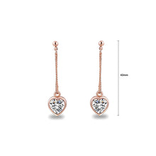 Load image into Gallery viewer, Simple Plated Gold Rose Earrings with White Austrian Element Crystal